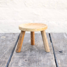 Load image into Gallery viewer, Small Wooden Plant Stool
