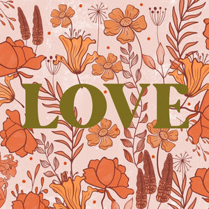 'LOVE' Flower Power A6 Greeting Card
