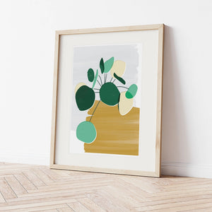 Pilea Mustard Art Print