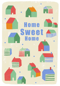 Home Sweet Home A6 Greeting Card - Blue