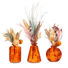 Load image into Gallery viewer, Amber Glass Bud Vases - Set of 3
