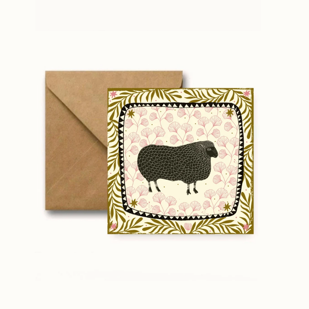 Black Sheep Square Greeting Card