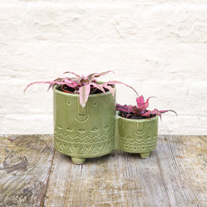 Plant Pot Family 9cm & 6cm (Grey, Orange, White, Pink & Green)