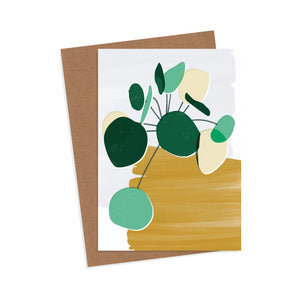 Pilea Mustard Greeting Card