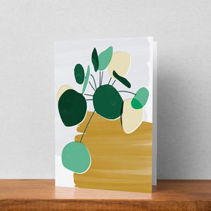 Pilea Mustard Greeting Card