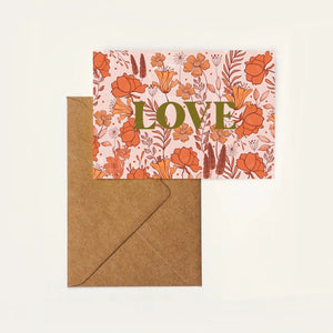 'LOVE' Flower Power A6 Greeting Card