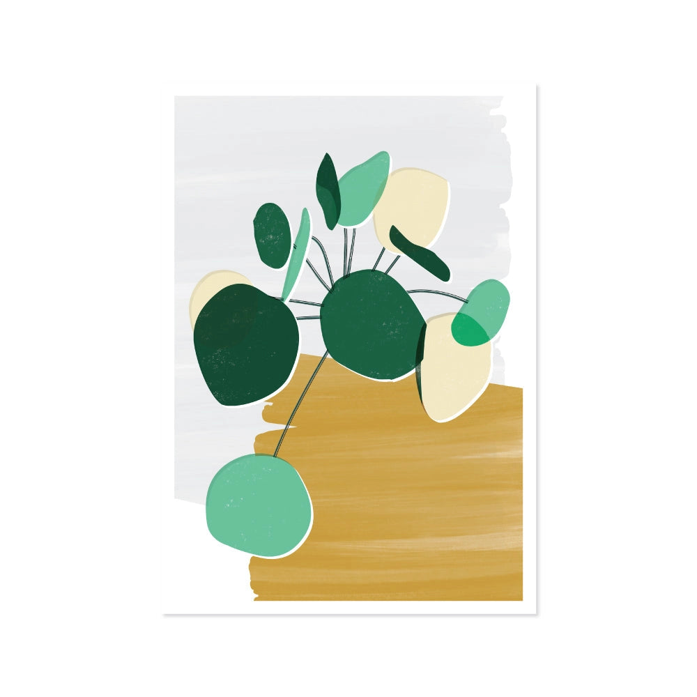 Pilea Mustard Art Print