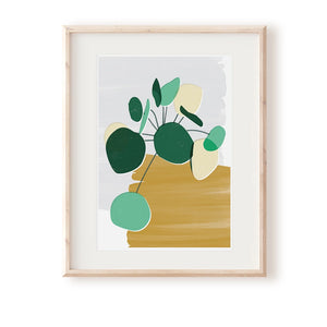 Pilea Mustard Art Print